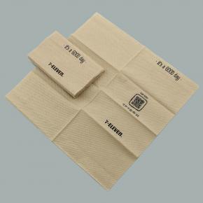 Unbleached Brown Dispenser Napkins With Logo Printing