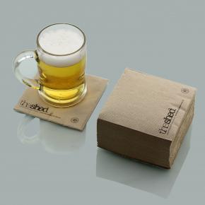 100% Post Consumer Recycled Brown Cocktail Paper Napkins