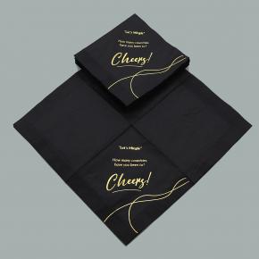 Food safe biodegradable gold foil printing colored paper napkin