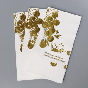 Biodegradable gold foil paper napkin